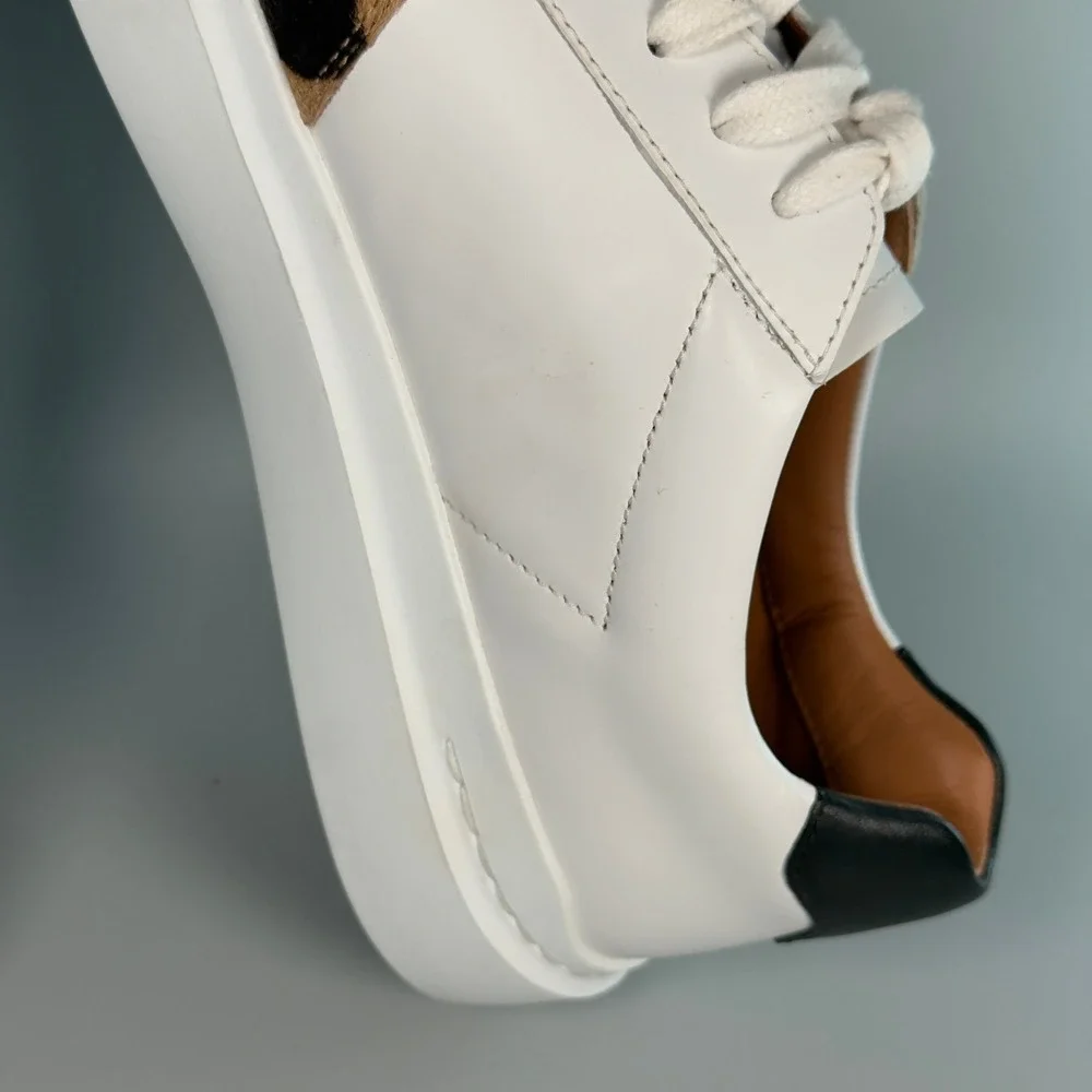 Cole Haan GrandPro Rally Court Womens 9 Dress Sneaker White Jaguar Low Lace Shoe